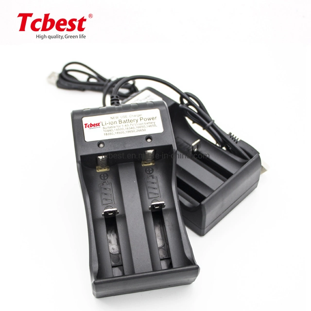 OEM 2 Slots 1.2V AA AAA Intelligent Portable Battery Charger Use for Recharger 3.2V 3.7V 18650 Battery Charger for Li-ion Battery