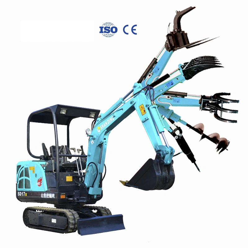 SD17b 1.7ton Construction Machinery Mini Excavator Durable EPA Engine with Closed Cabin