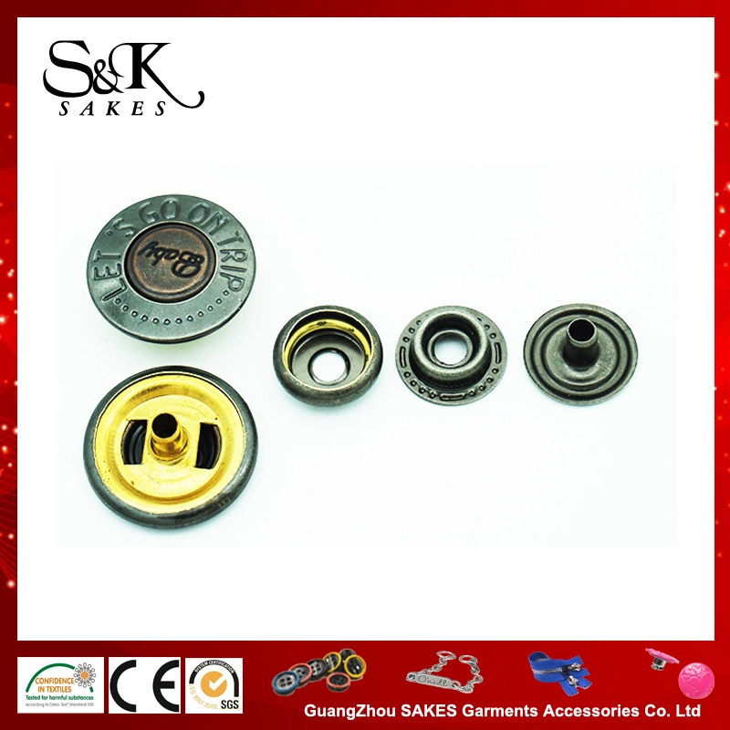 Spring Type Metal Button Snap Fastener Button with Good Price for Garments