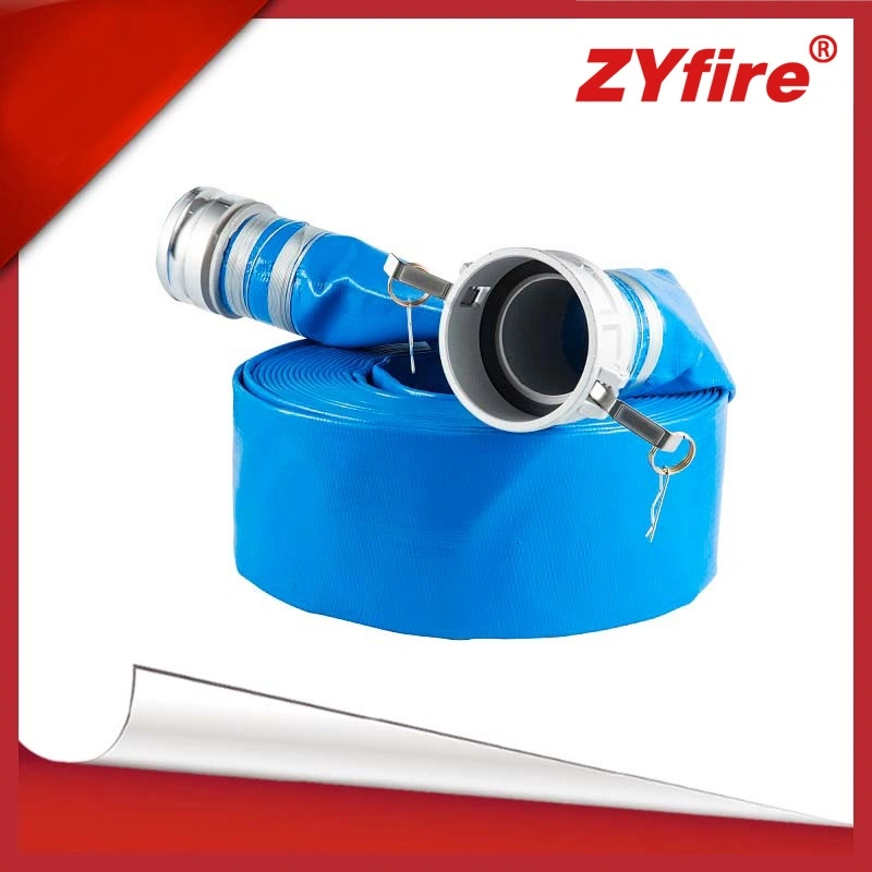 Lay Flat Blue PVC TPR Layflat Hose for Agriculture Water Discharge with Camlock Coupling