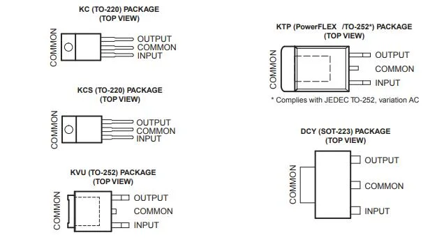 TI Ua78m33ckcs to-220 Reguladores de tensión lineal 3,3 V 500mA Fix Regulador de tensión POS