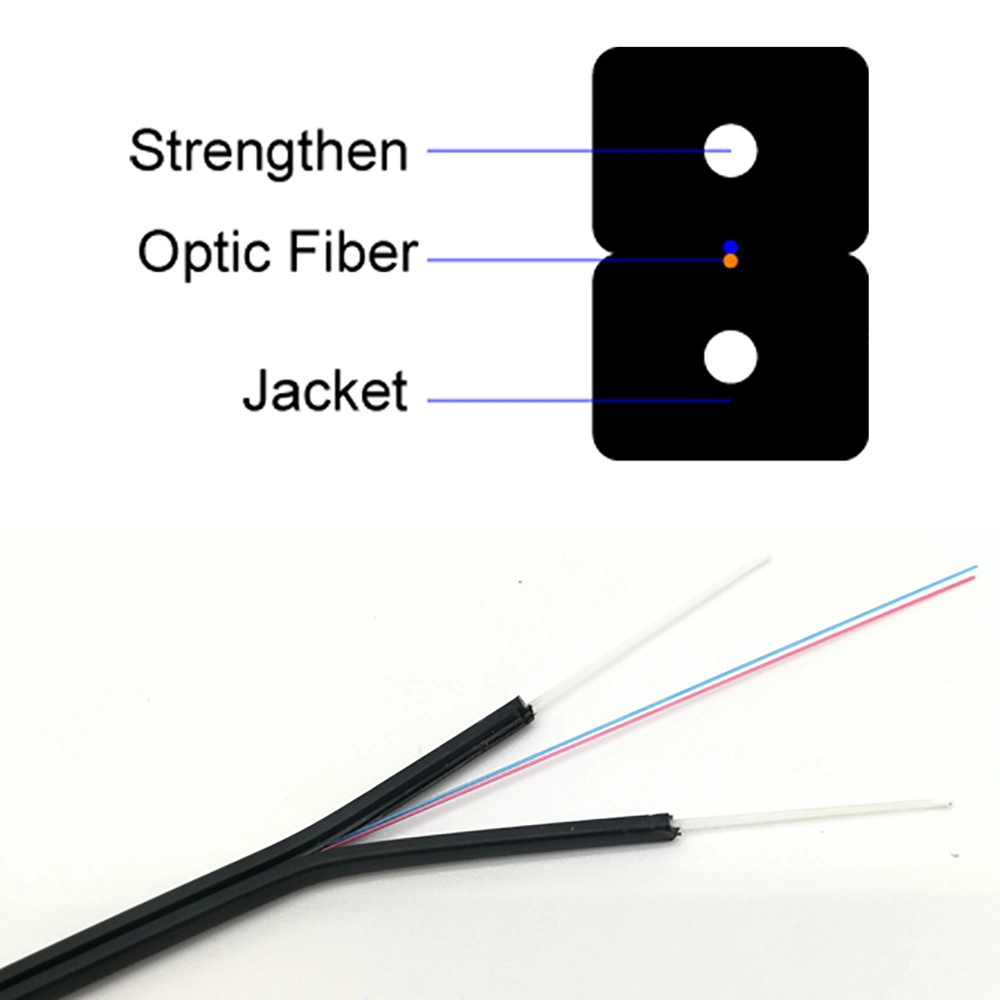 Industrial Hot Sellling Bow Type Drop Fiber Optic Cable (FRP or steel wire strength unit) Gjxh GJXFH