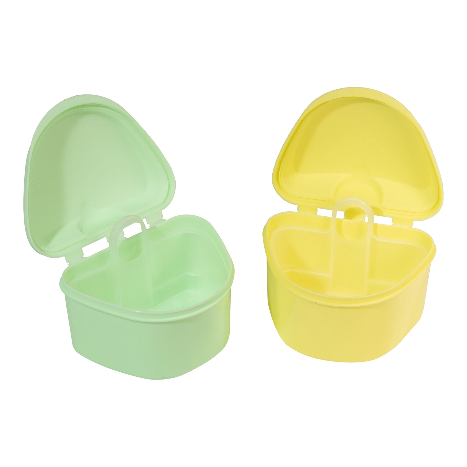 Colorful Plastic Retainer Denture Bath Box with Strainer Basket