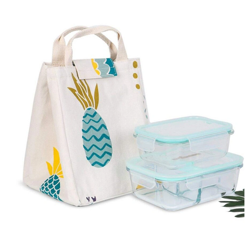 Ananas Canvas Isolierte Lunchbox Tasche Bento Ice Pack Kalt Trinken Sie Picknick Student