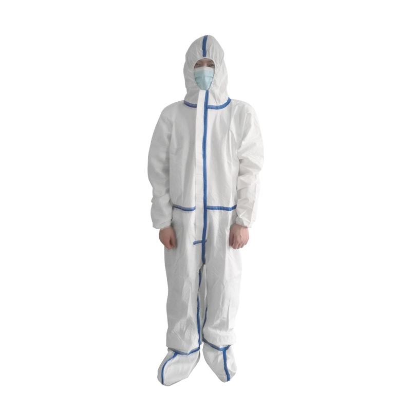 Protective Suit Laminated Microhole Waterproof Work Clothes Medical Used Disposable Protective Coverall