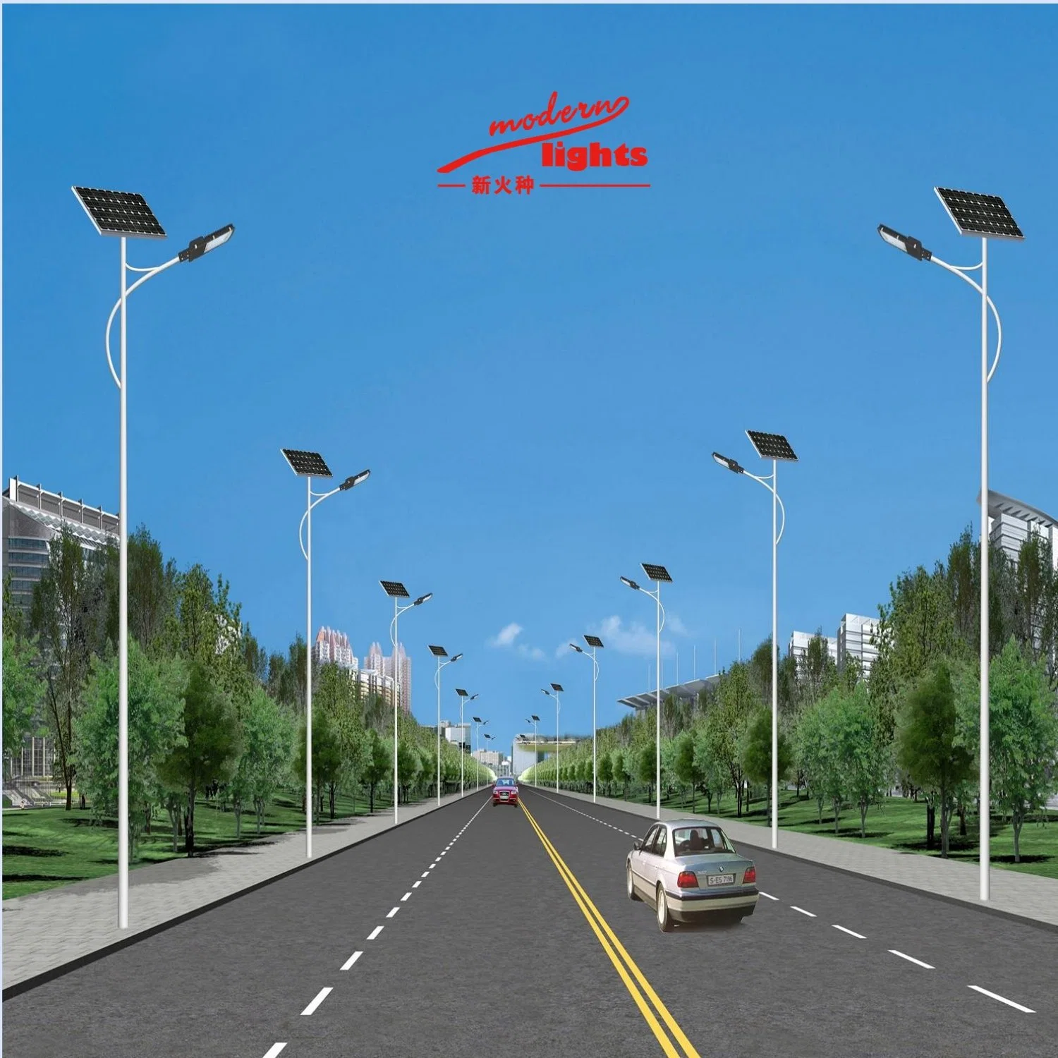 Lamp Modern Carton 10-100W China Yangzou Street Lights Solar Cell with ISO