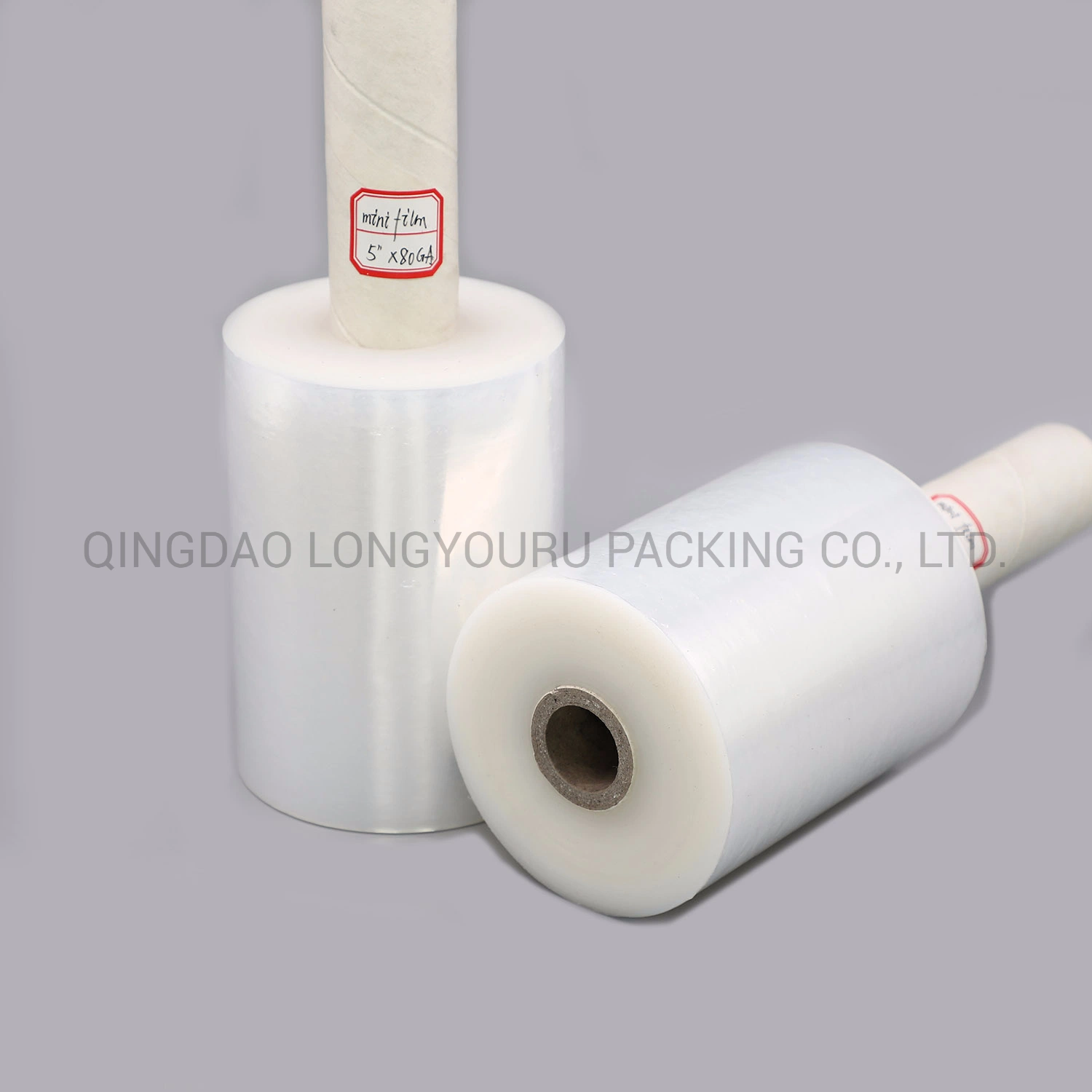 12.5cm 80gauge LLDPE Industrial Shrink Mini Wrapping Film with Handle