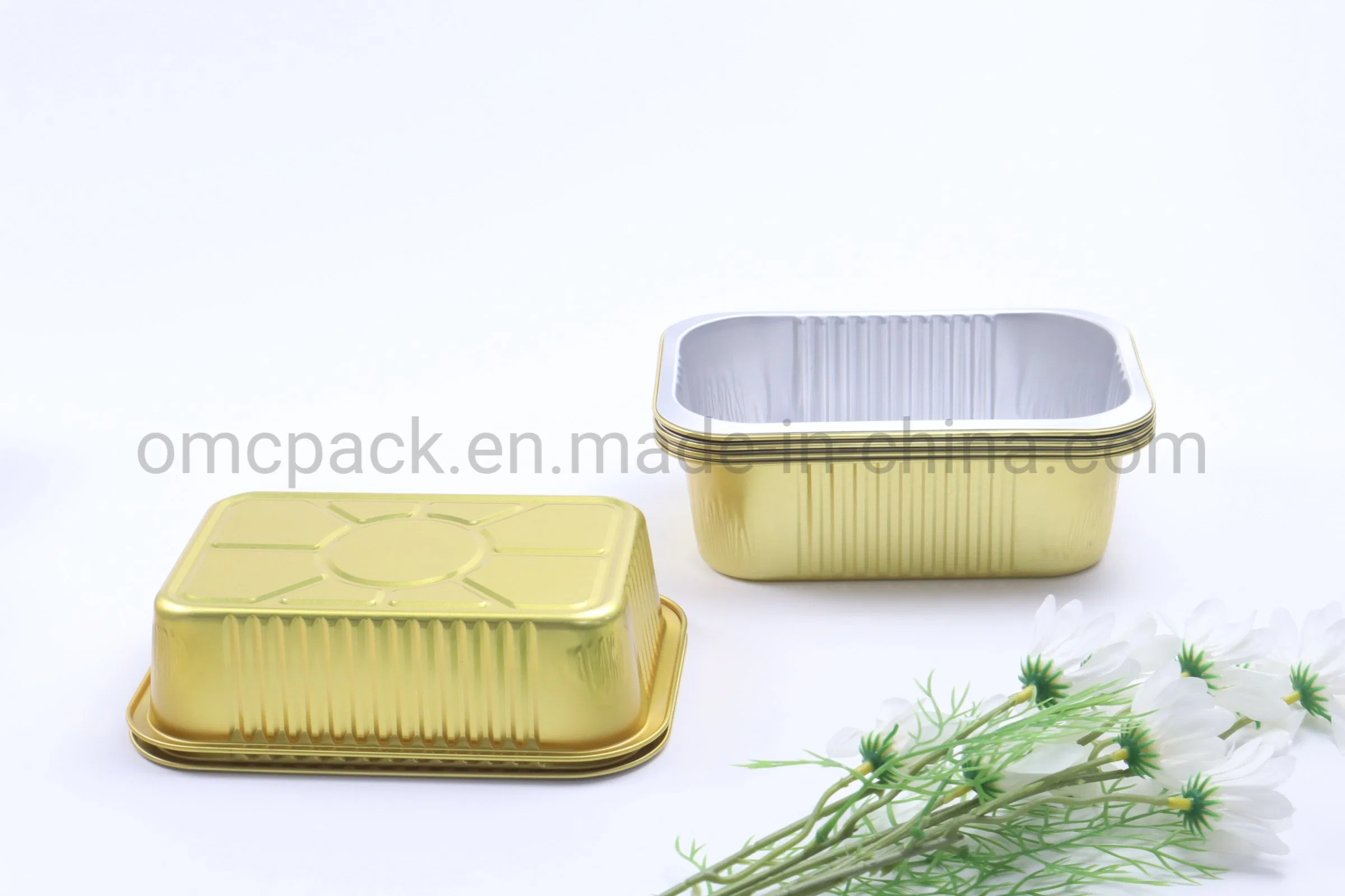 Envases de comida rápida bandeja de horno de microondas microondas Caja de Seguridad 8011 el papel de aluminio desechable de cajas de almacenamiento de contenedores de alimentos