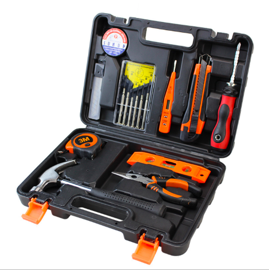 Kit de herramientas de mano general de hogares con cuadro Plastictool