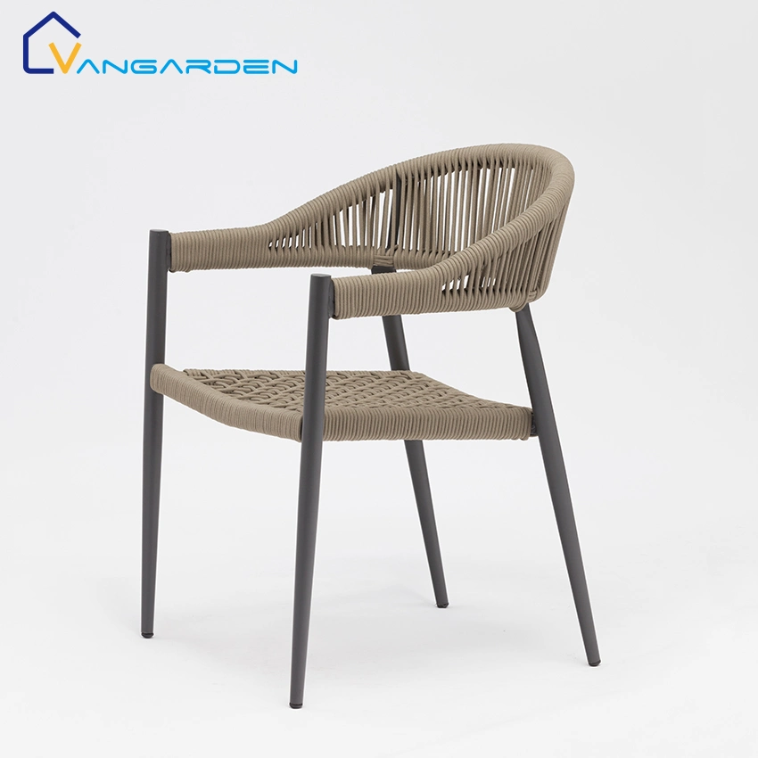 Promotion Kunststoff Seil Aluminium Outdoor-Stühle Modern