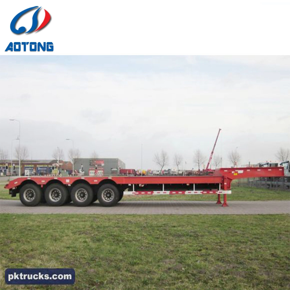 Hot Sale Transport Excavator Equipment Low / Flatbed Semi Trailer