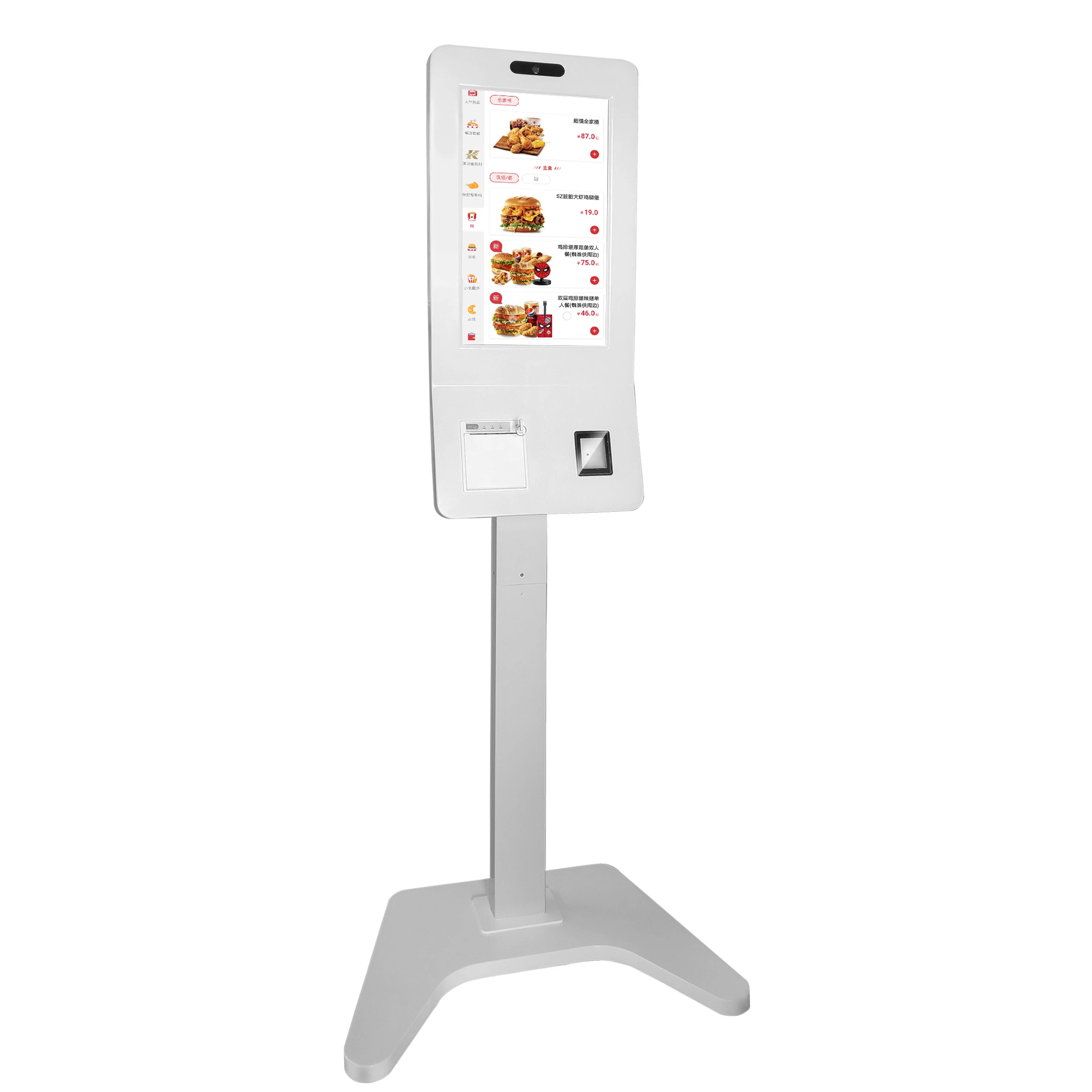 Black/White Intelligent Self Service Order Payment Kiosk for Restaurant Food Ordering