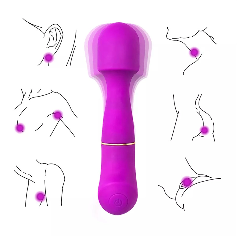 Women Vibrator Waterproof Rechargeable Wand Set Silicone Dildo 4 Interchangeable Attachments Rotation Dildo Vibrator for Women