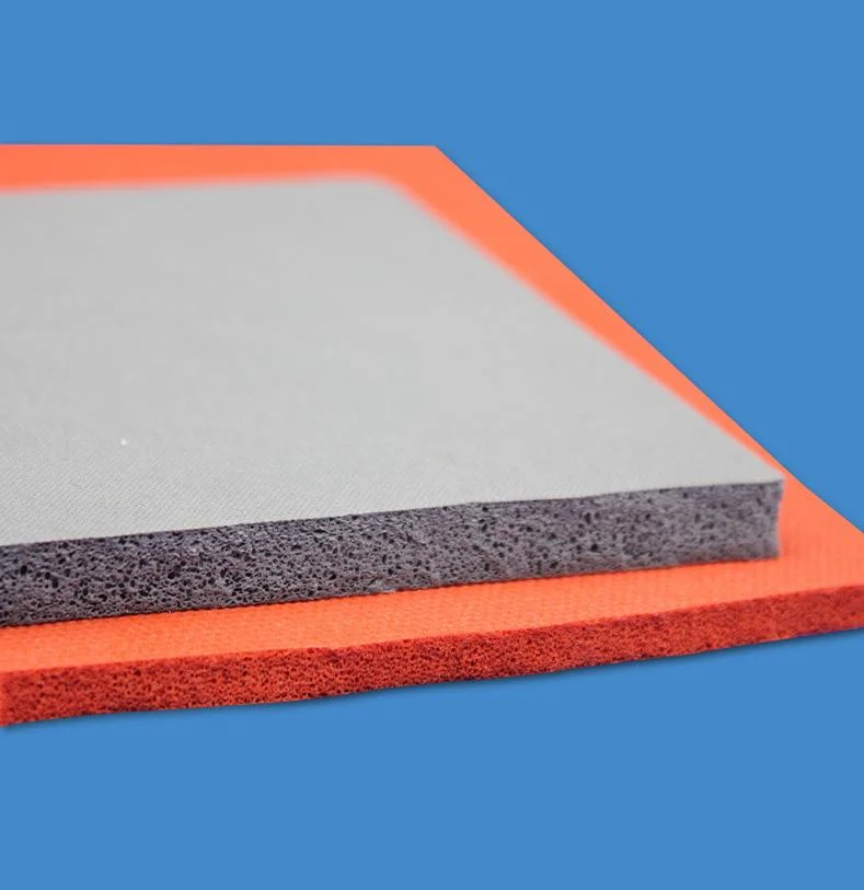 Wholesale/Supplier Close Cell Blue Silicone Sponge Rubber Sheet, Silicone Foam Rubber Sheet with Impression Fabric Surface