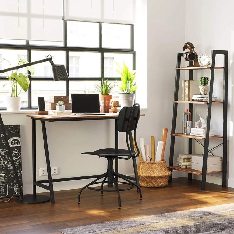 Industrial Style Simple Home Office Retro Brown Black Office Computer Desk 0625