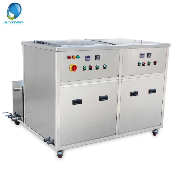 Custom Ultrasonic Cleaning Machine Two Tanks for Heavy Duty Oil Removal