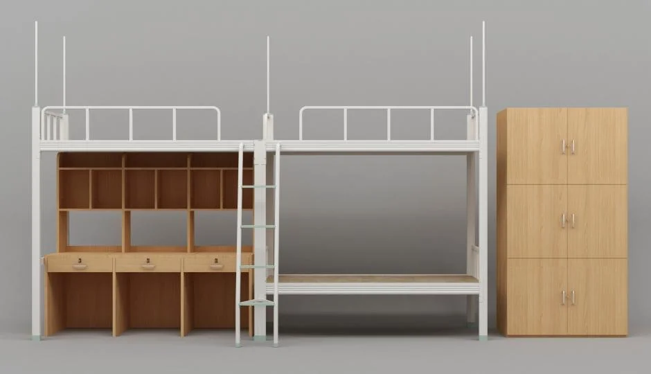 Двуспальная кровать Двойная мебель для школы с металлическими кроватями