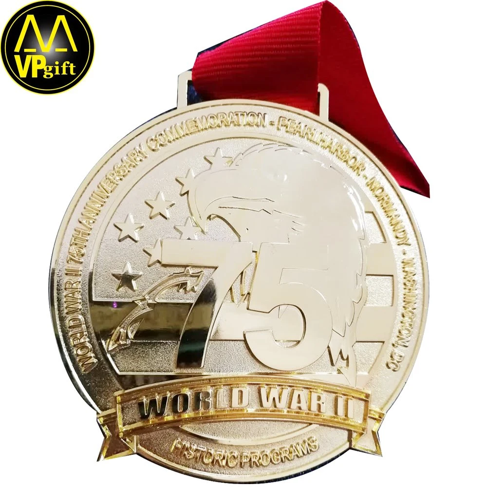 China medalhas de metal personalizada de fábrica 3D Loja Ouro, Prata e Bronze competição esportiva campeão com fita Medalha de Pequim