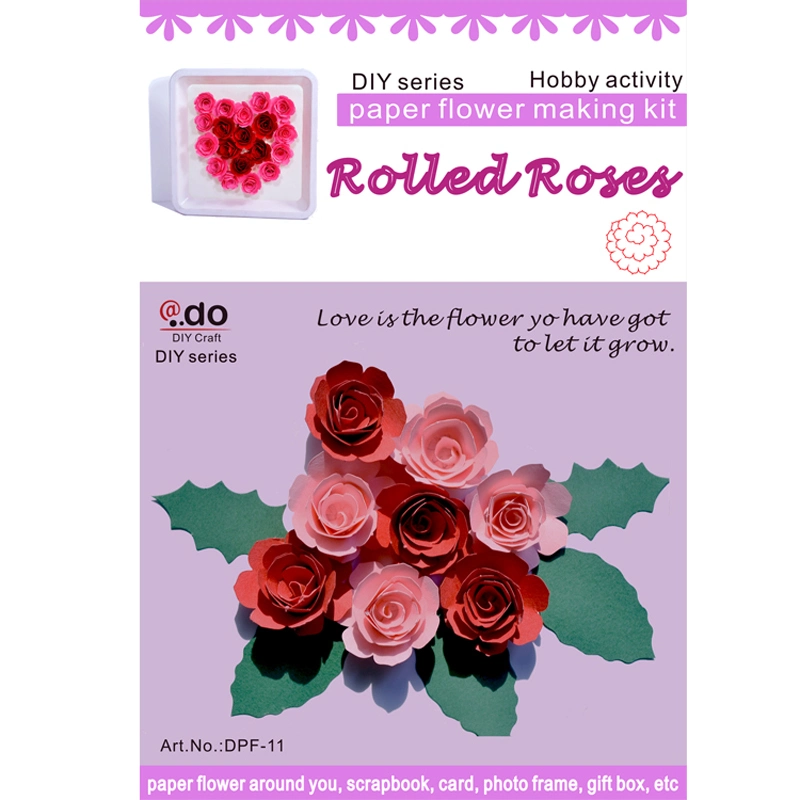 3D Decoration Paper Flower DIY Handmade Craft Material Kit of Big Rolled Rose