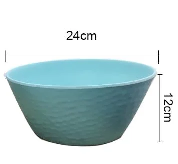 Blue Environmentally Friendly Scandinavian Style Water Ripple Bamboo Fiber Salad Bowl Set