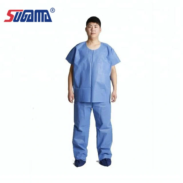 Disposable Anti Static Anti Water PP Collar Nurse Scrub Suits Uniforms