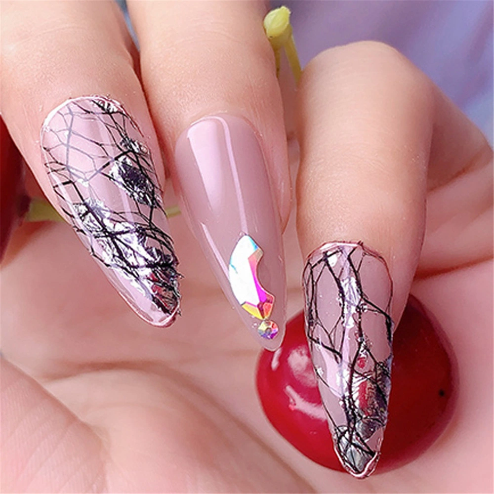 Christmas Spider Web Nail Art Aluminum Foil Flake Sticker Accessories for Nail Beauty Design