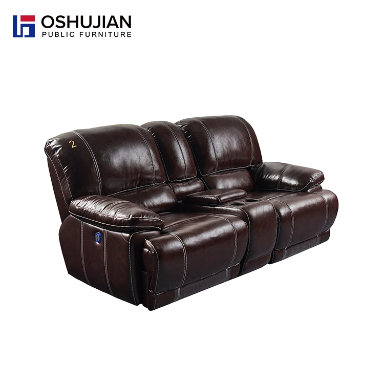 Super Room Soft Top Grain Leather Seat Sofa Set Cinema Chair for Media Room Reception Chairs VIP Sofa