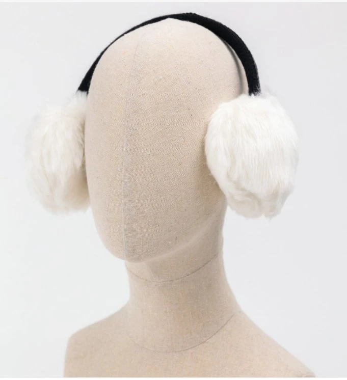 El invierno de felpa de color blanco con lentejuelas decoración Earflap Retactable Earmuff flexible