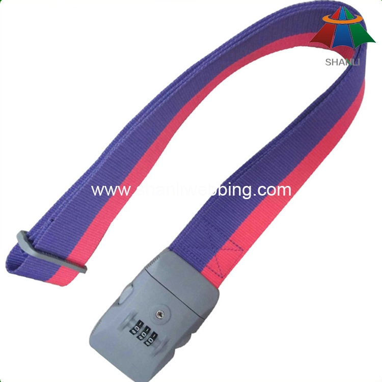 High-Quality Polyester 2" Multi Color Luggage Strap with 3 Dails Lock