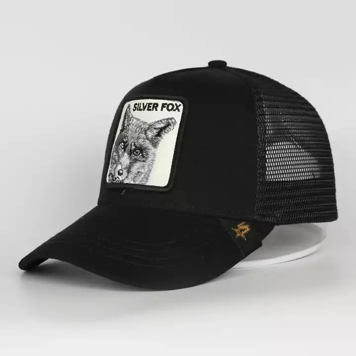 Painel 5 Homens Sports equipado de Anime Hat Gorras Couro PU Preto Gorros Bordados Personalizados Dragon Logotipo Animal Camionista Malha Pac para homens