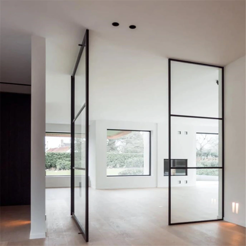 New Modern Commercial Design System Floor Spring Aluminum Glass Office Main Pivot Entrance