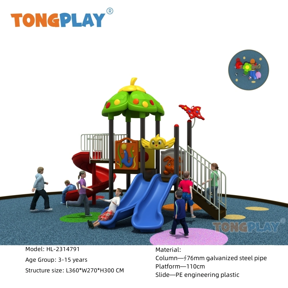 Tongplay Funny Playhouse Outdoor or Indoor Playground Lovely Slide Safety Material