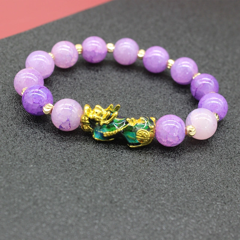 Fashion Jewelry Imitation Sand Gold Pixie Bracelet Imitation Chalcedony Ice Crackle Burst Bracelet