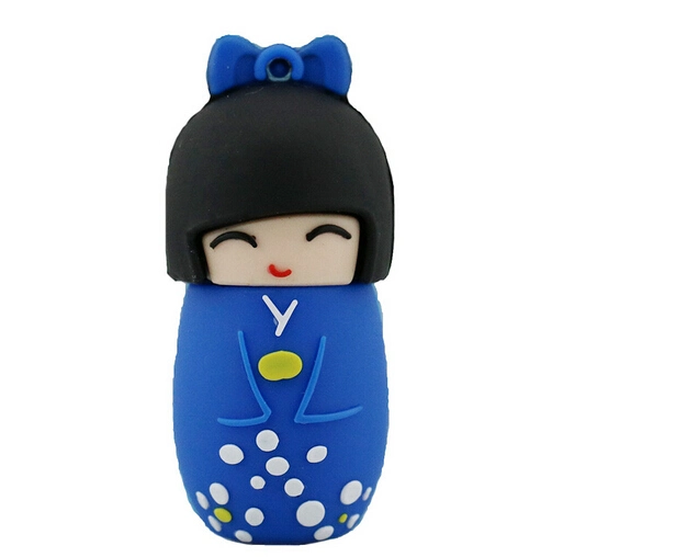 USB Flash Drive Memory Stick Cartoon Japanese Doll Model 64GB USB 2.0 Disk