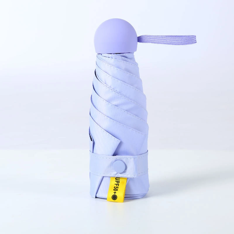 Customized Foldable Portable Pocket Promotional Capsule Parasol UV Protection 5 Folding Custom Logo Mini Capsule Umbrella