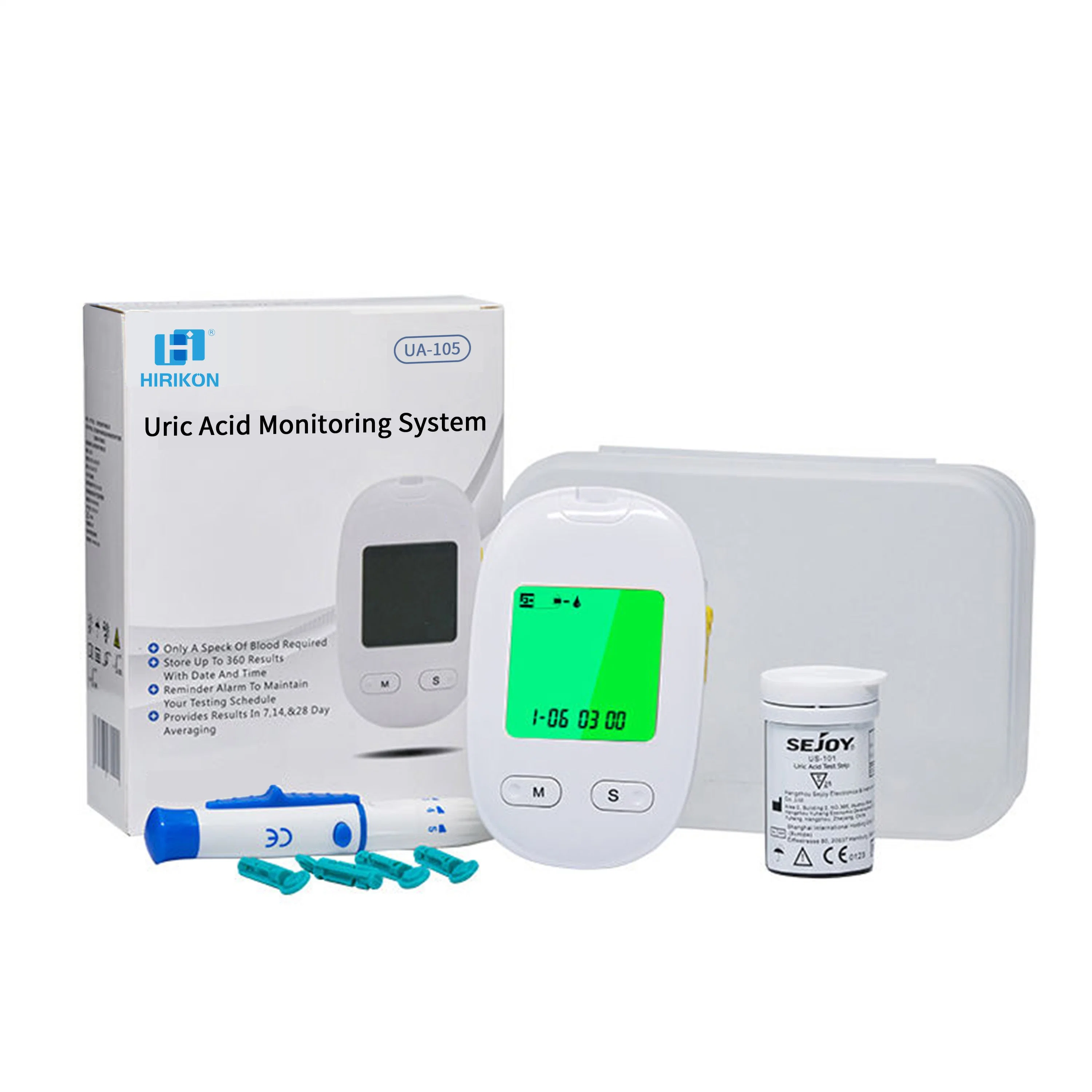 Hirikon Direct Sales Household Medical Devices Uric Acid Monitoring System with 20 Seconds Test Time and 1 UL Blood Sample