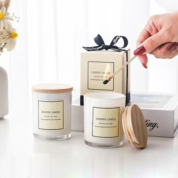 Design Premium Soy Wax Madeira Wick aromaterapia velas decoração home Conjunto de oferta de luxo com aroma de marca particular