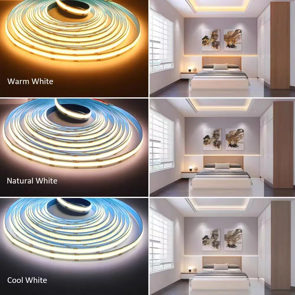 High CRI Wholesale/Supplier DC24V COB 480 Chips Lights Strip Indoor Outdoor Decoration Waterproof Profile Light COB LED Strip