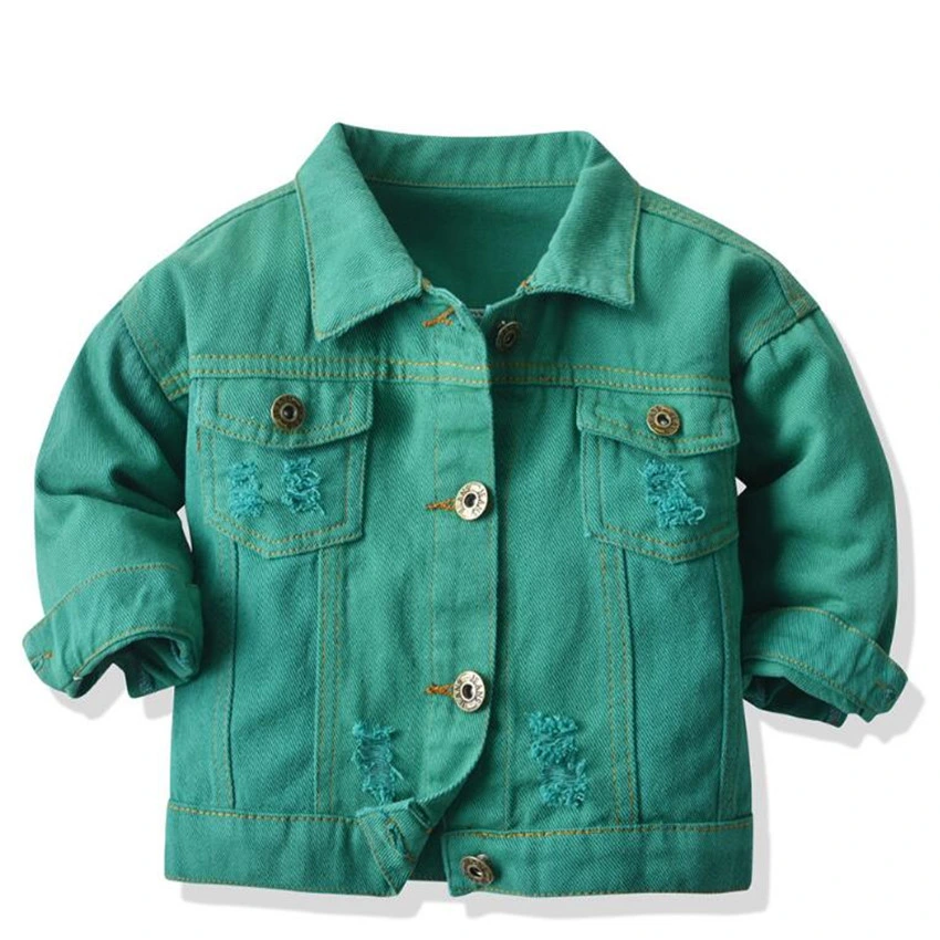 Children Unisex Outerwear Spring Fall Jean Baby Boy Kids Denim Jacket