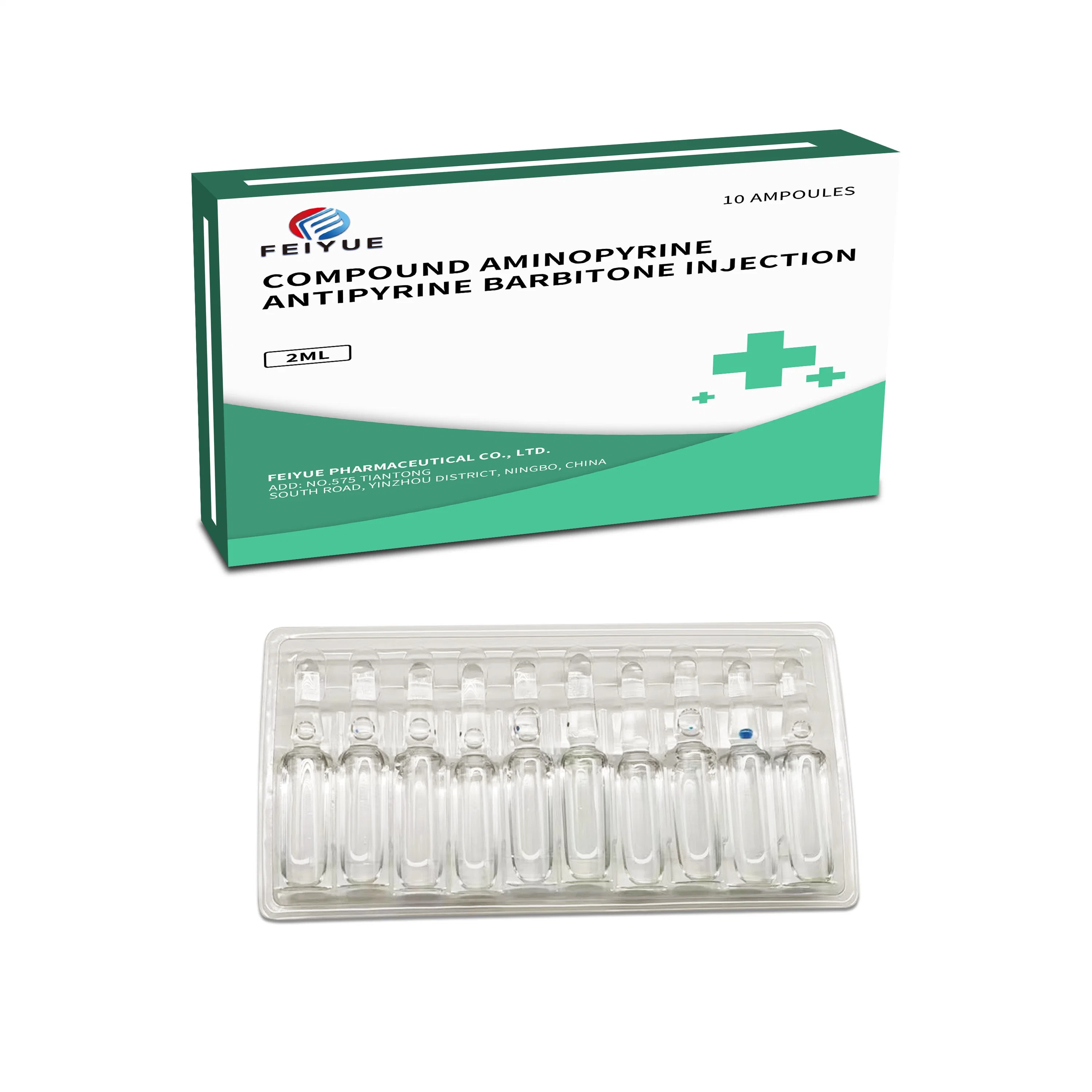 Composé de l'aminopyrine Barbitone de l'antipyrine Injection de secours d'urgence de la fièvre le soulagement des maux de tête au cours de la fièvre.