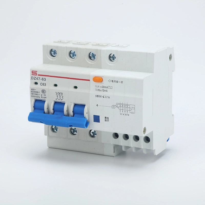 Tipo B Dz47le-3p 3p+N 63A 30mA ELCB\RCD\RCCB\RCBO circuito de corriente residual Interruptor