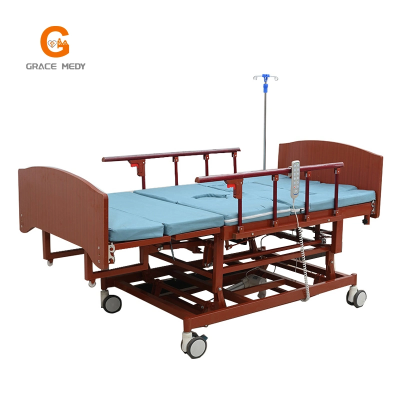 Luxury Metal Multifunction Folding Medical Furniture Adjustable Electric ICU Nursing