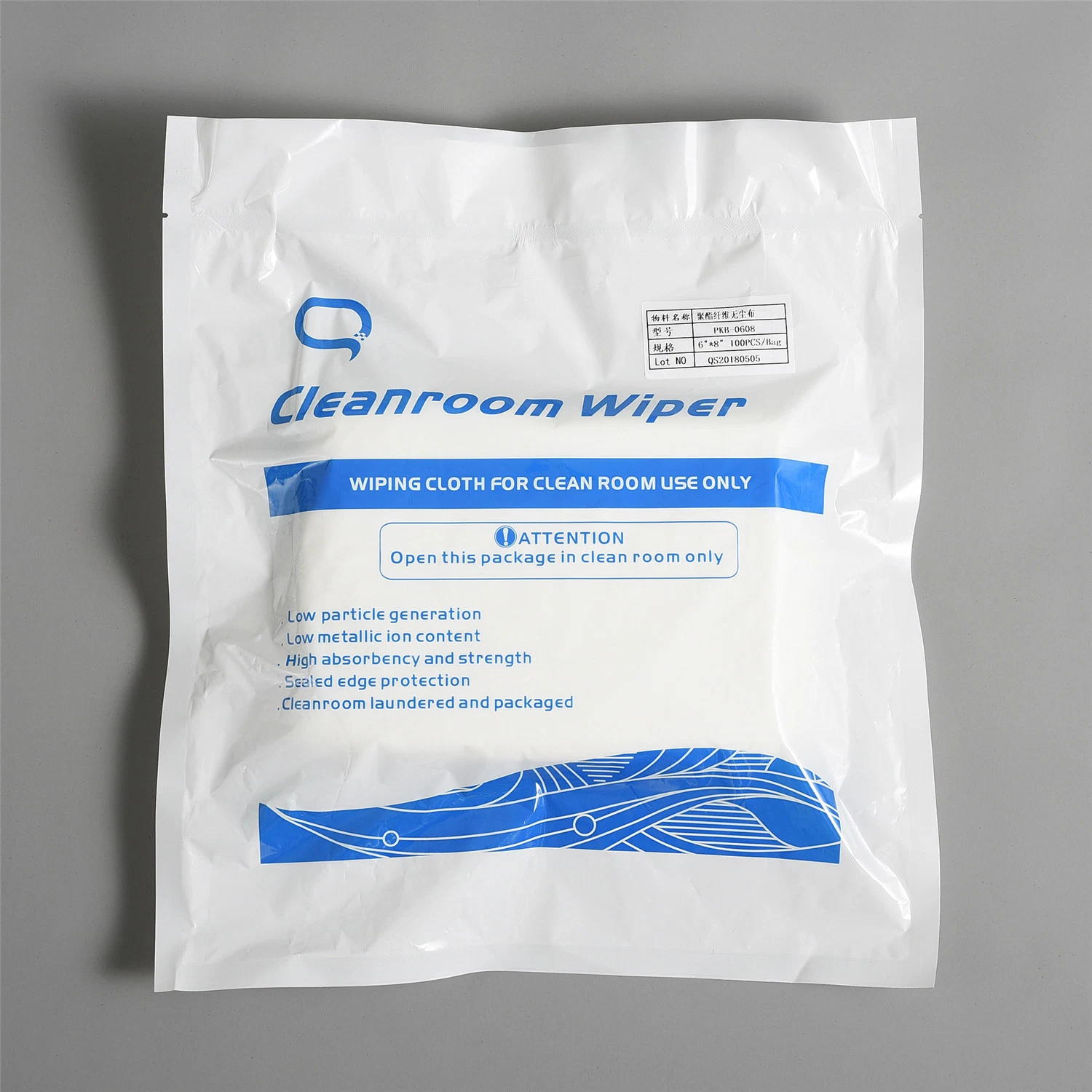 9''x9'' 100% Polyester 120G/M2 Ultrasonic Sealed Edge Clean Room Wiper