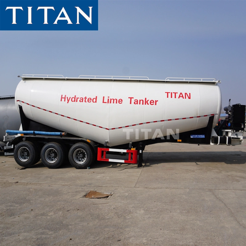 Titan 3axle 40cbm Ciment Bulker Nigeria Simba Cement Trailers with Cement Bulker Compressor for Unloading Cement Tankers