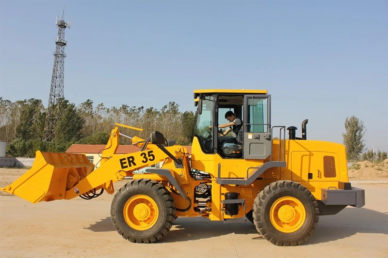 Everun ER35 3ton China Heavy Duty Construction Farm Machinery CE Approved Multi-Attachment Medium Compact Wheel Loader Shovel Bucket 4WD Loader