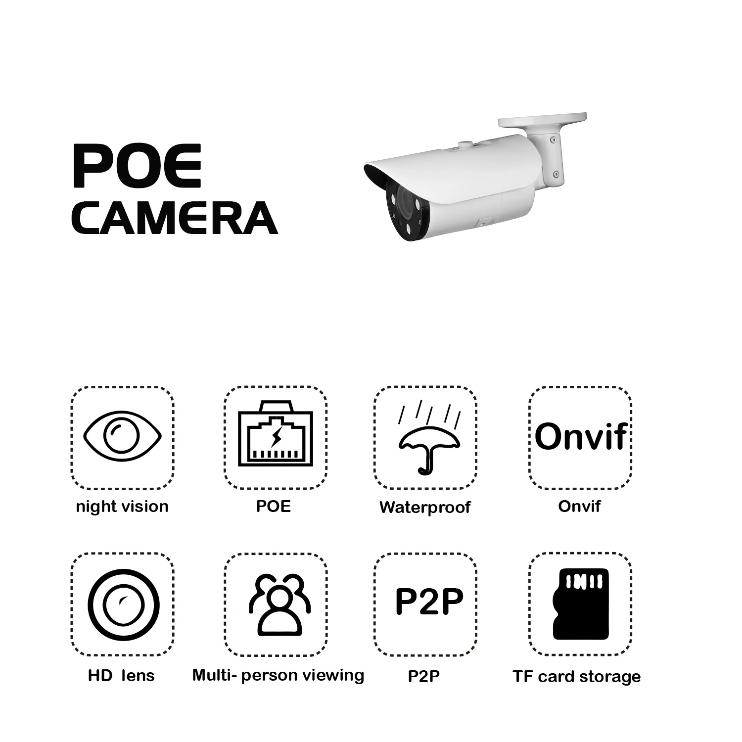 Fsan Professionnel Extérieur 4MP Étanche Smart IR Vision Nocturne Infrarouge CCTV Sécurité Domestique Surveillance HD Bullet P2p Réseau Onvif Poe IP Caméra Bullet