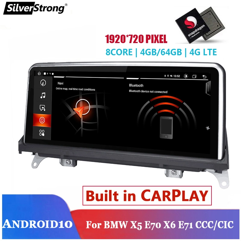 8 Core Qualcomm Android 11 coche GPS 4G+64G para BMW X5 E70 X6 E71 apoyo CCC CIC