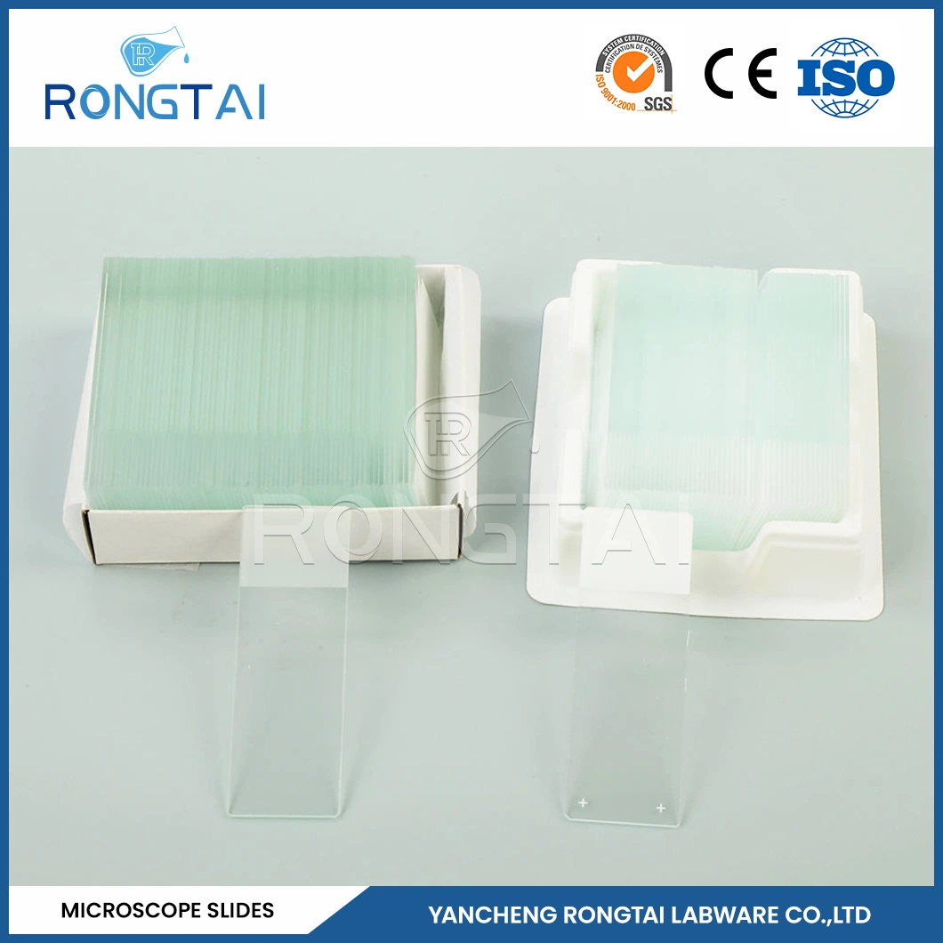 Los fabricantes de equipos de laboratorio químico Rongtai Portaobjetos esmerilados 7.107 China 7101 7102 7105 7109 7.107 diapositivas de vidrio esmerilado único