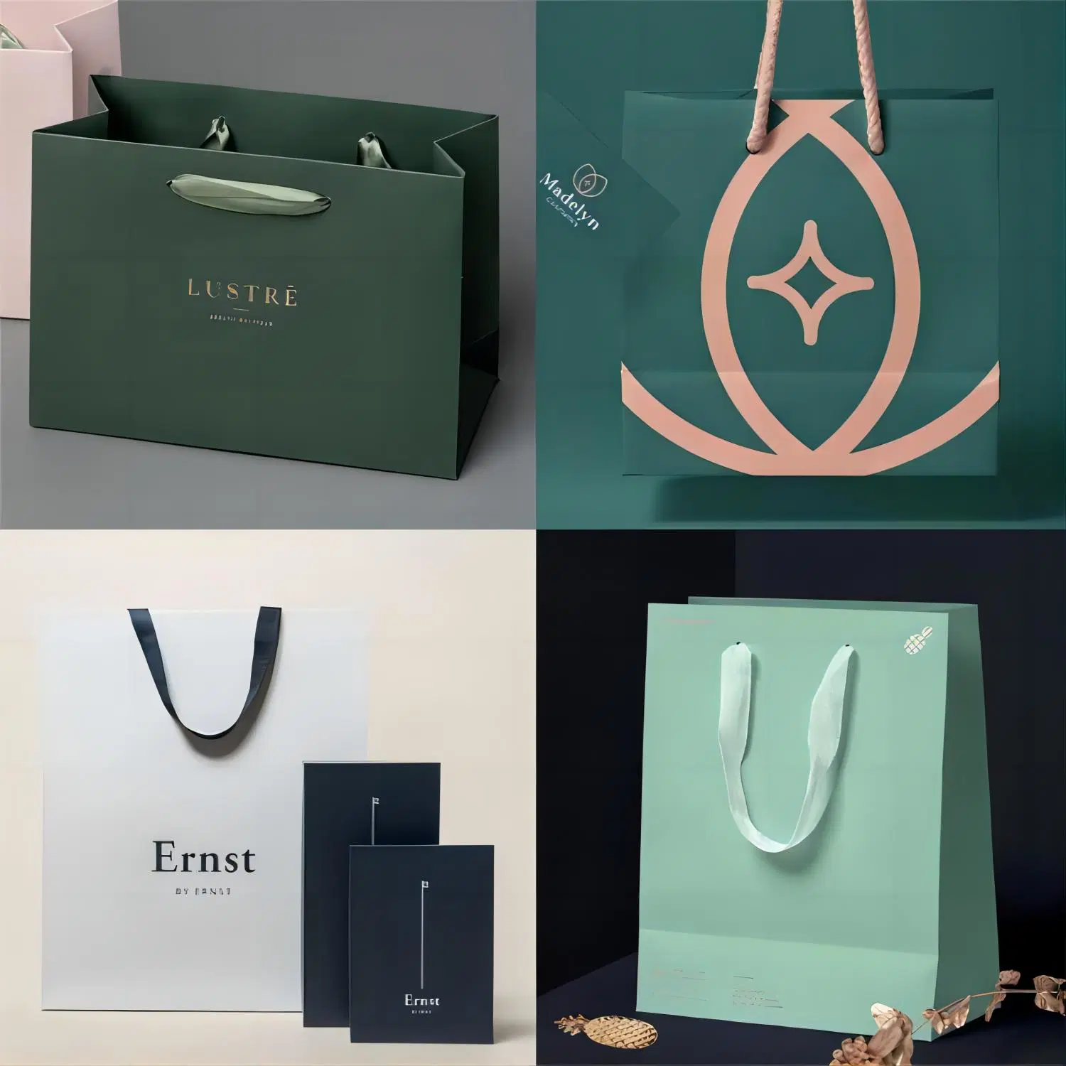 Compostable и Biodegradable Eco-Freindly Luxury Cardboard Kraft Shopping Paper Bags С ручкой для упаковки подарочной одежды