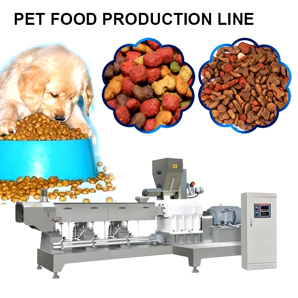 Gran capacidad extrusionadora de husillo doble grueso Comida para perros perro de la máquina de procesamiento de alimentos